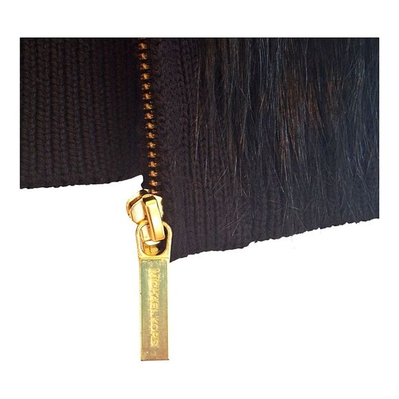 Michael Kors Faux Fur Zip Up Sweater Vest Black size XL Shaggy Vegan Furry - Picture 4 of 16